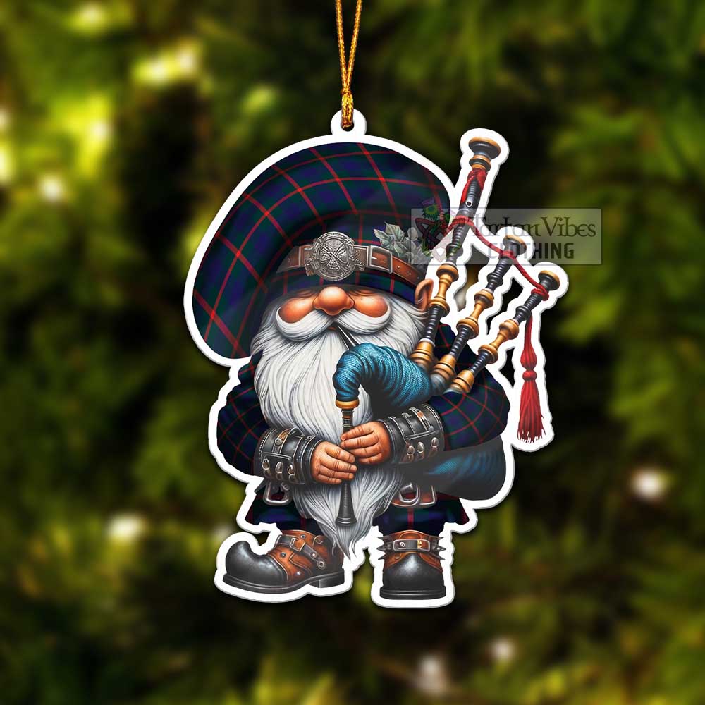 Tartan Vibes Clothing Agnew Tartan Badpiper Gnome Christmas Ornament