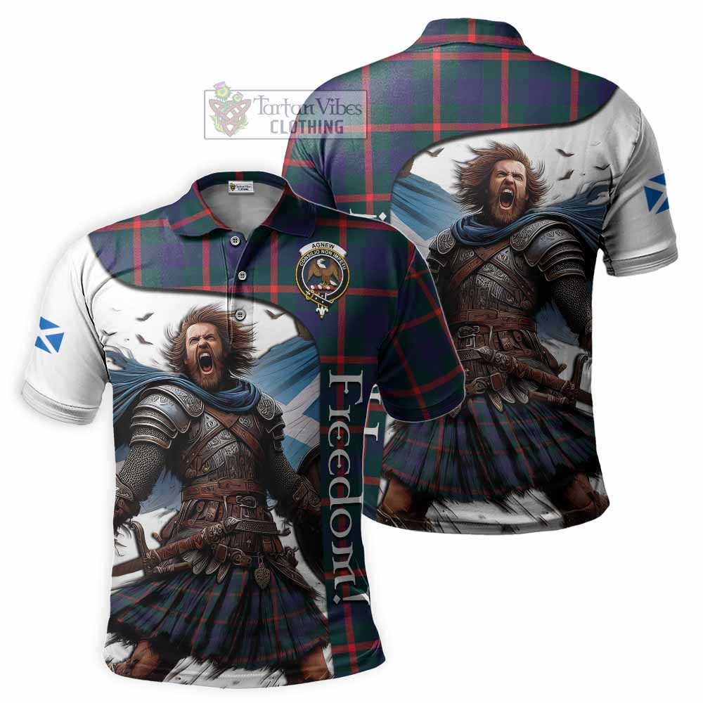 Tartan Vibes Clothing Agnew Crest Tartan Polo Shirt Inspired by the Freedom of Scottish Warrior