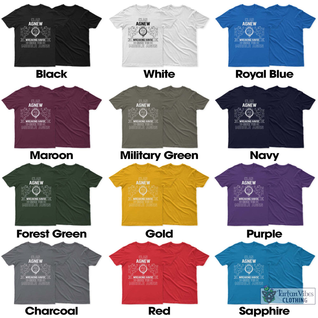 Agnew Family Crest 2D Cotton Men's T-Shirt Wreaking Havoc Style - 2D-tartanvibesclothing