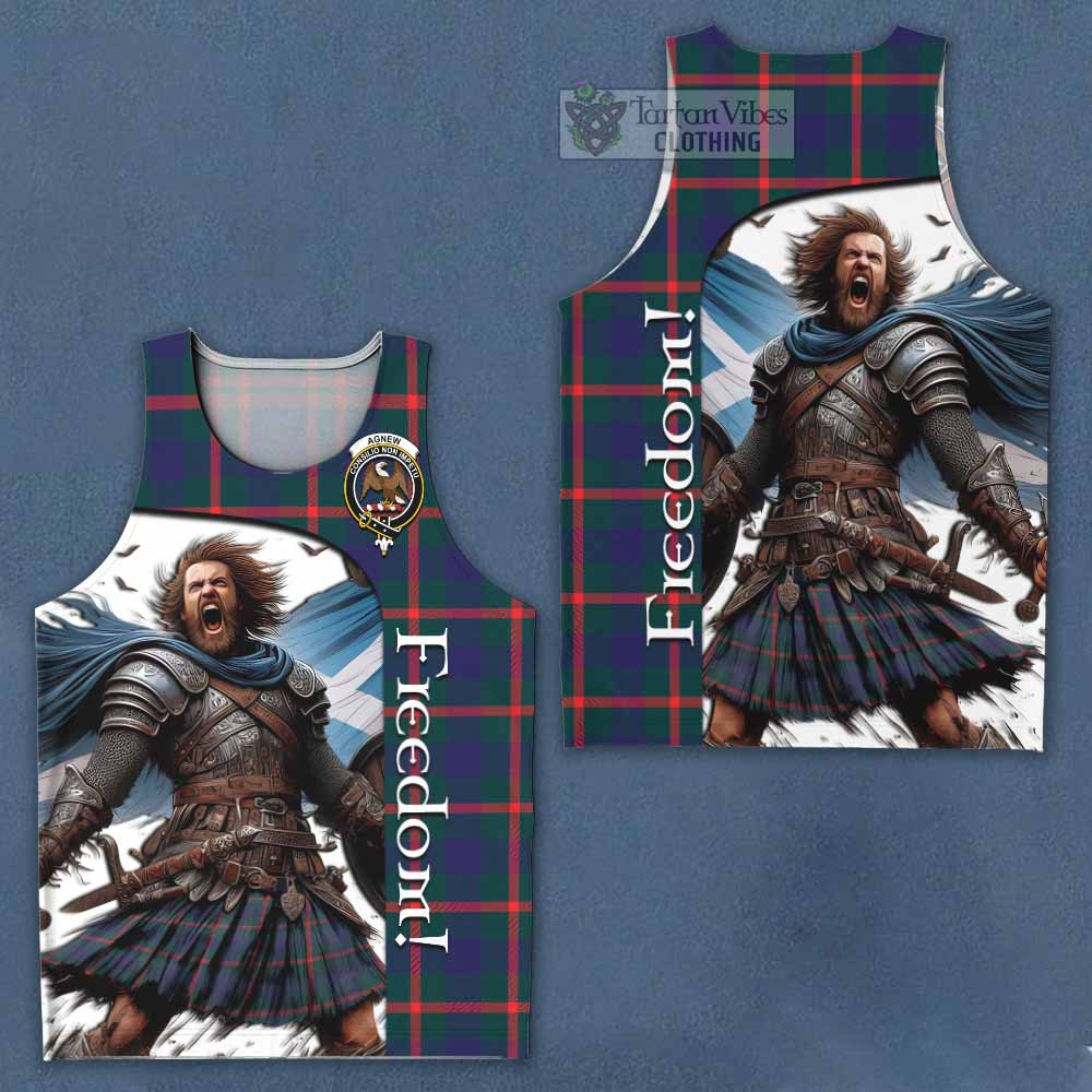 Tartan Vibes Clothing Agnew Crest Tartan Men's Tank Top Inspired by the Freedom of Scottish Warrior