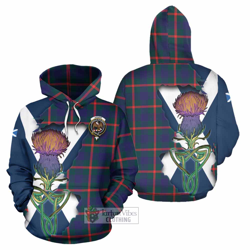 Agnew Tartan Family Crest Hoodie Scottish Thistle Celtic Inspired - Tartan Vibes Clothing