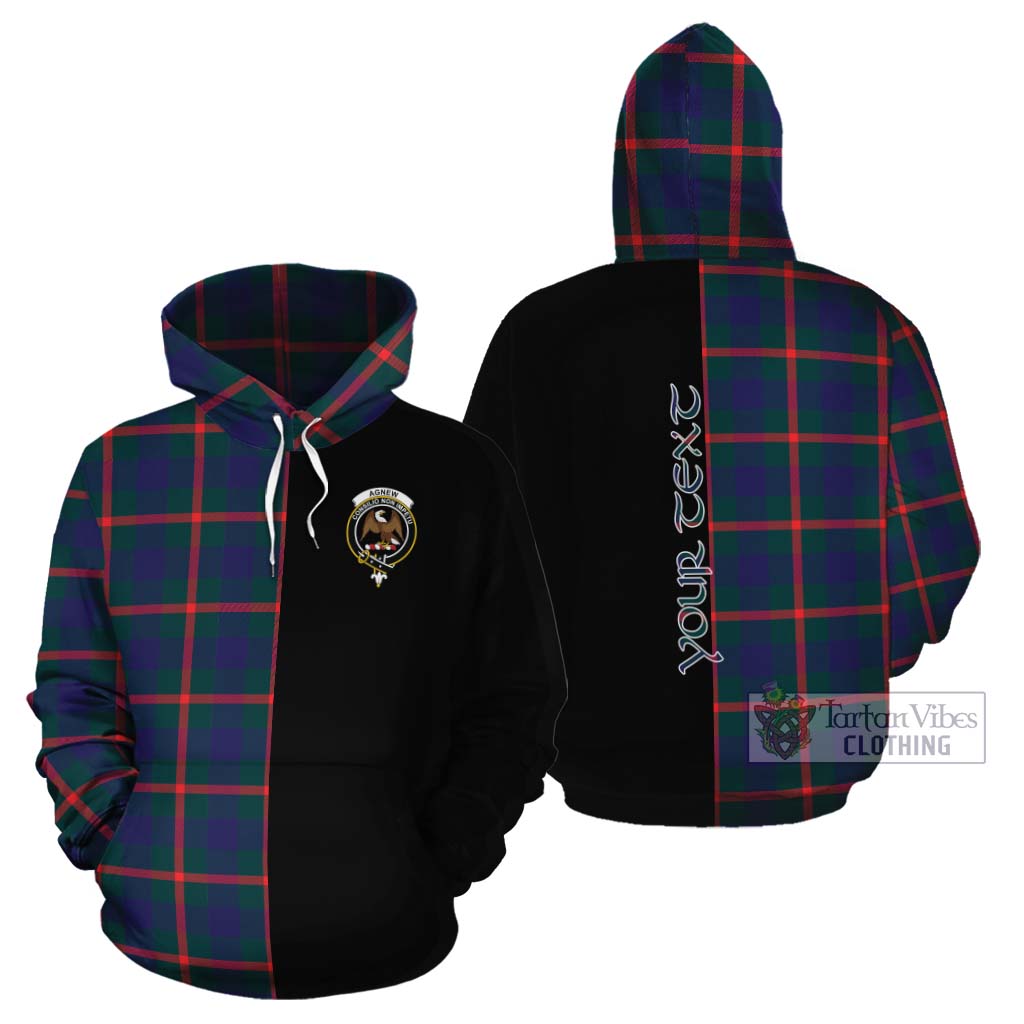 Tartan Vibes Clothing Agnew Tartan Cotton Hoodie with Family Crest and Half Of Me Style