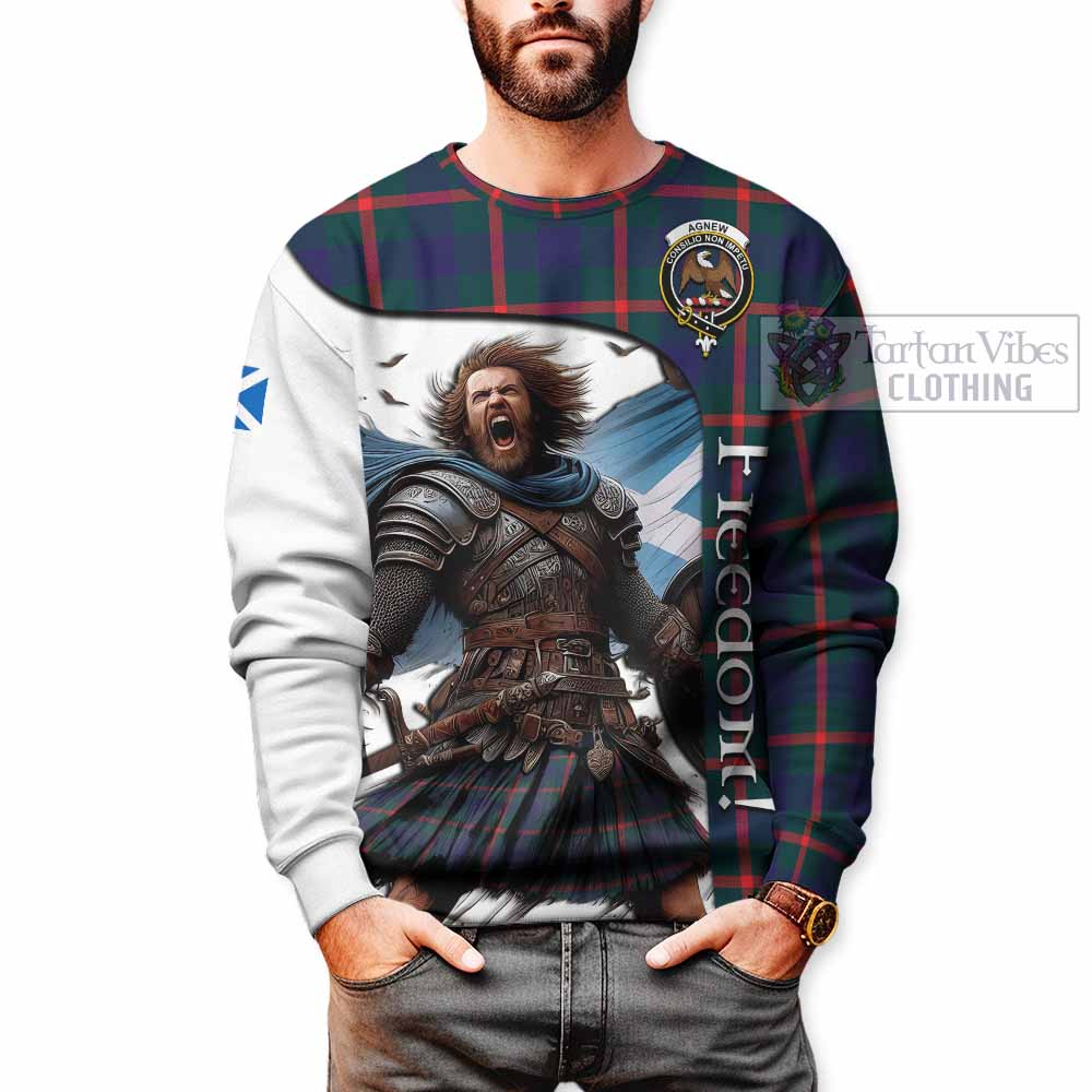 Tartan Vibes Clothing Agnew Crest Tartan Sweatshirt Inspired by the Freedom of Scottish Warrior