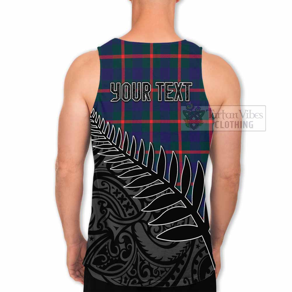 Tartan Vibes Clothing Agnew Crest Tartan Men's Tank Top with New Zealand Silver Fern Half Style