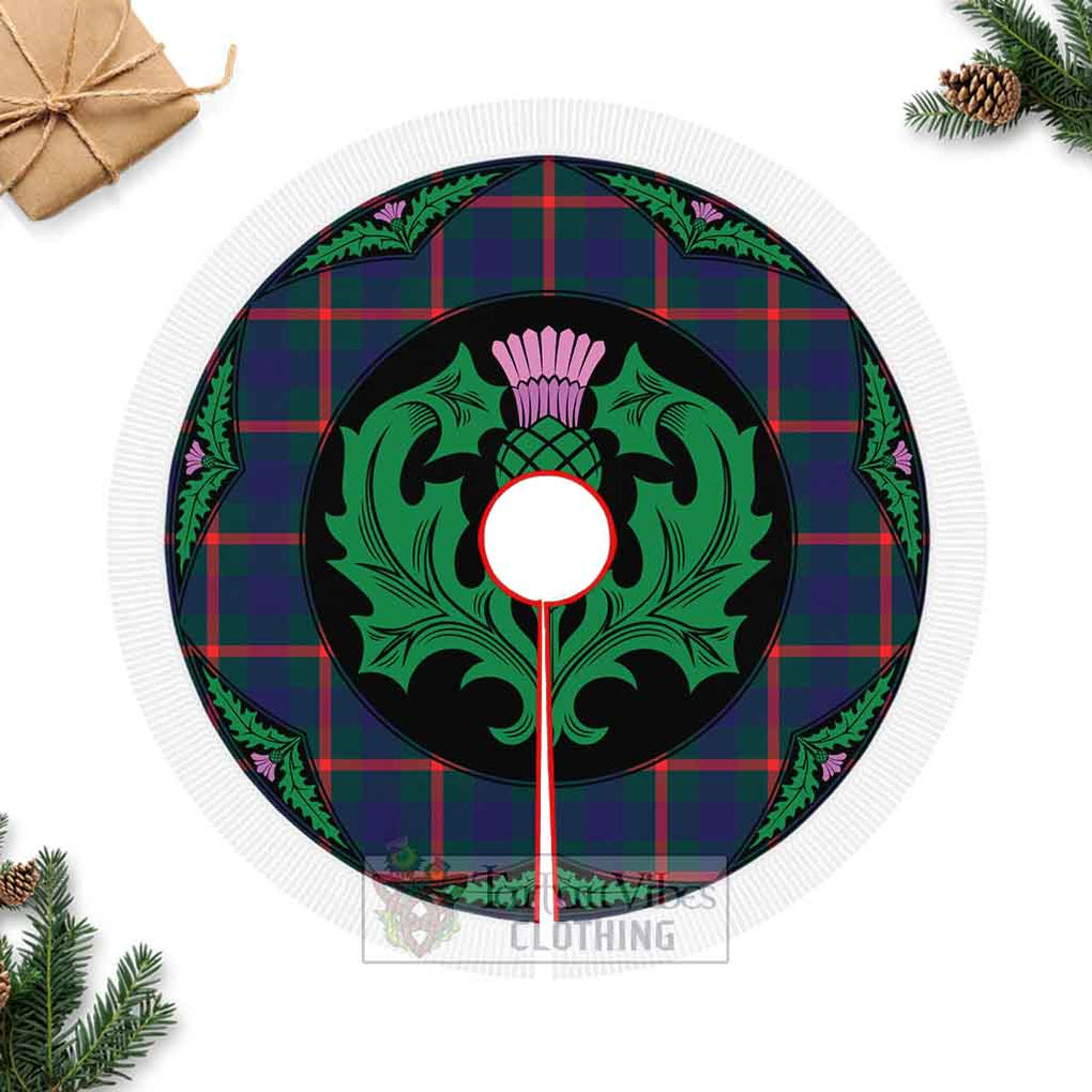 Tartan Vibes Clothing Agnew Tartan Christmas Tree Skirt Scottish Thistle Style