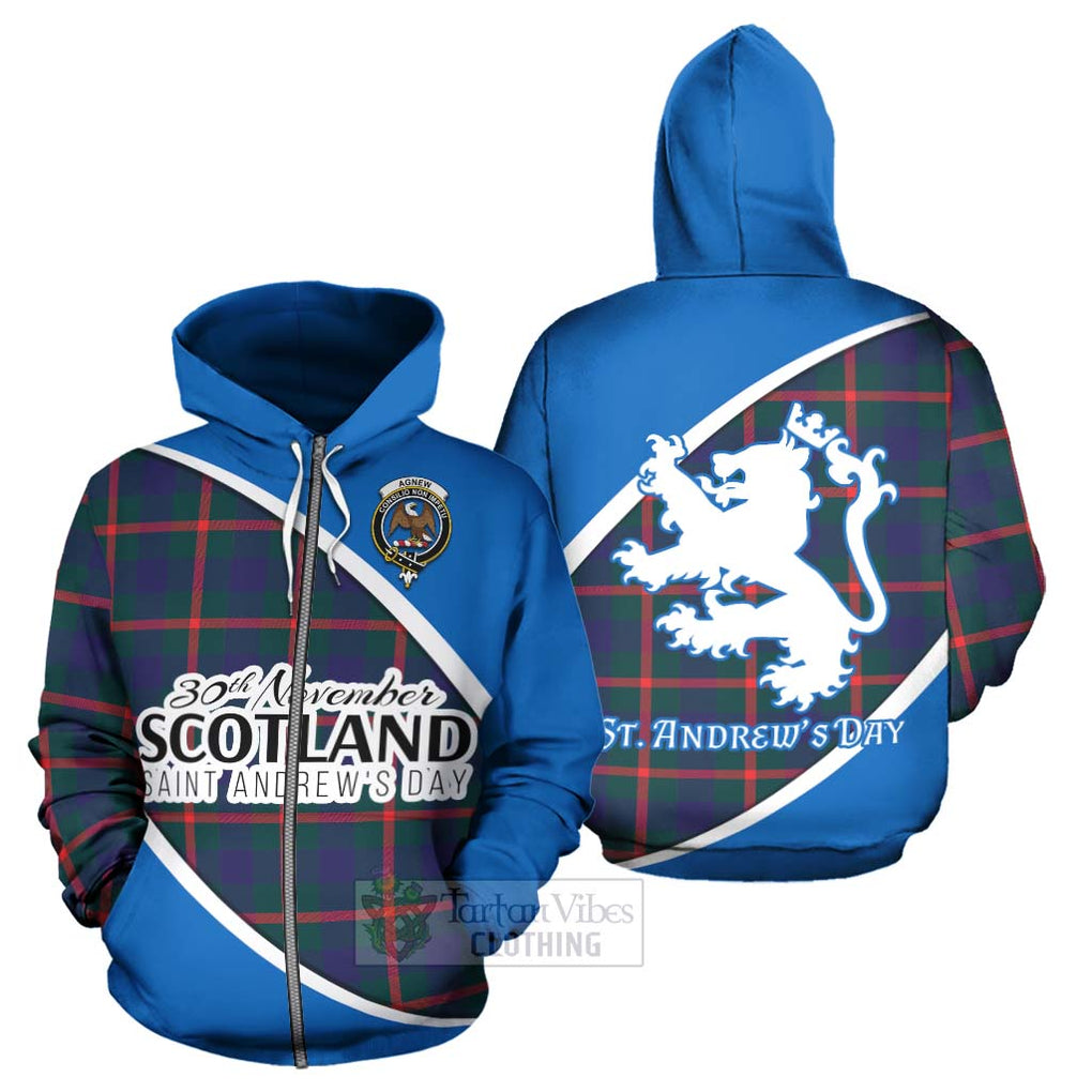 Tartan Vibes Clothing Agnew Family Crest Tartan Hoodie Celebrate Saint Andrew's Day in Style