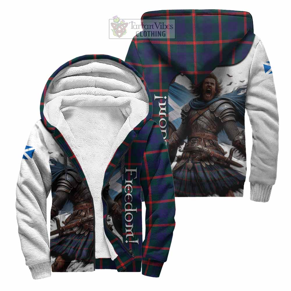 Tartan Vibes Clothing Agnew Crest Tartan Sherpa Hoodie Inspired by the Freedom of Scottish Warrior