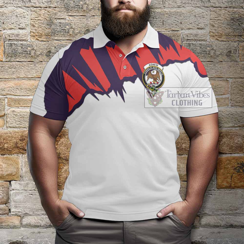 Tartan Vibes Clothing Agnew Clan Crest Polo Shirt with Retro Sport Style