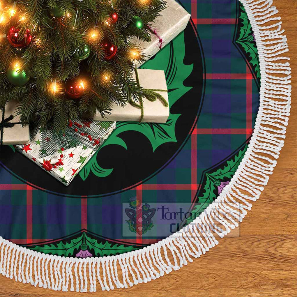 Tartan Vibes Clothing Agnew Tartan Christmas Tree Skirt Scottish Thistle Style