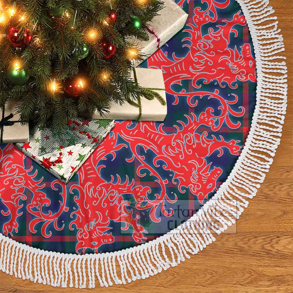 Tartan Vibes Clothing Agnew Tartan Christmas Tree Skirt Lion Rampant Style