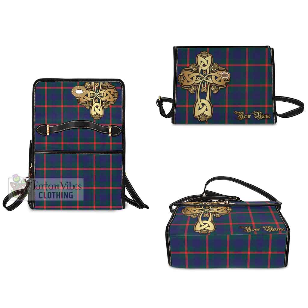 Tartan Vibes Clothing Agnew Tartan Waterproof Canvas Bag Golden Thistle Celtic Cross Style