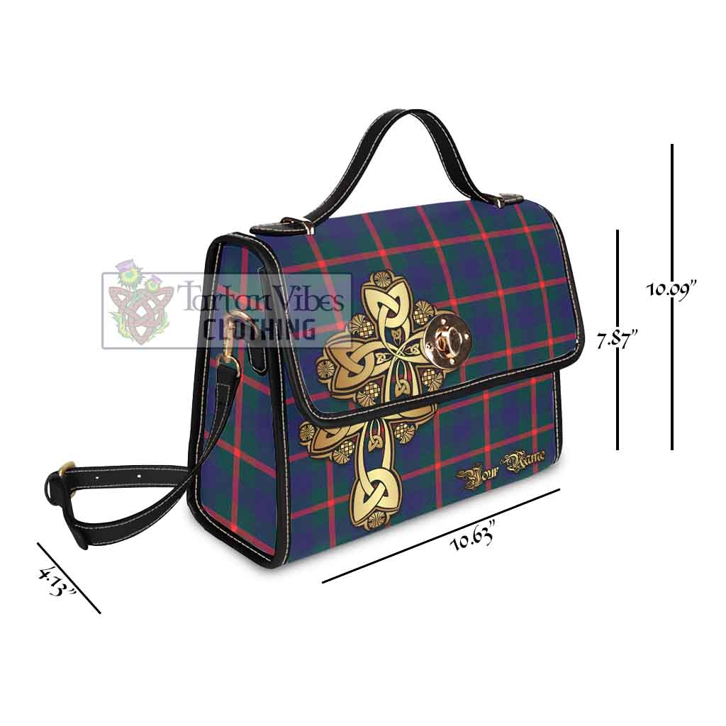 Tartan Vibes Clothing Agnew Tartan Waterproof Canvas Bag Golden Thistle Celtic Cross Style