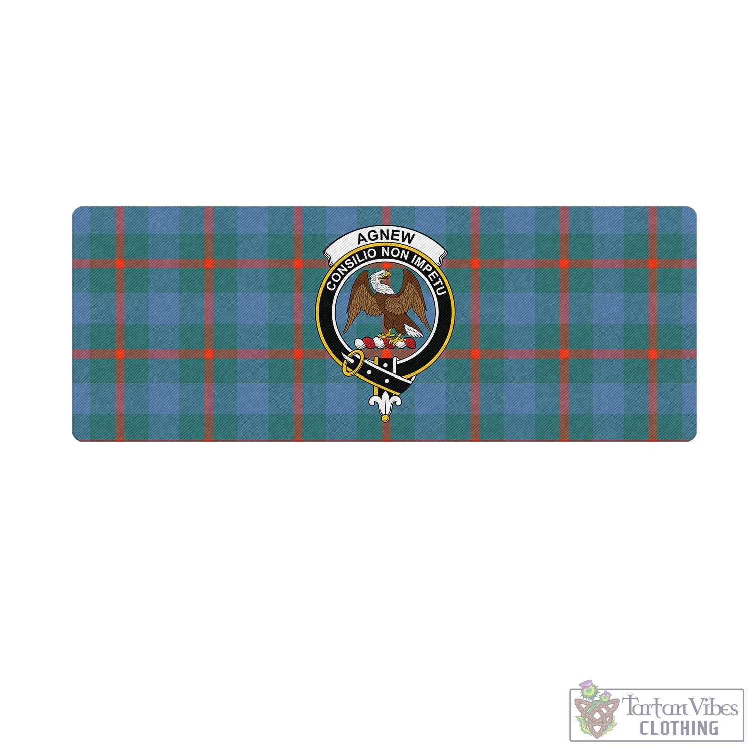 Tartan Vibes Clothing Agnew Ancient Tartan Mouse Pad with Family Crest