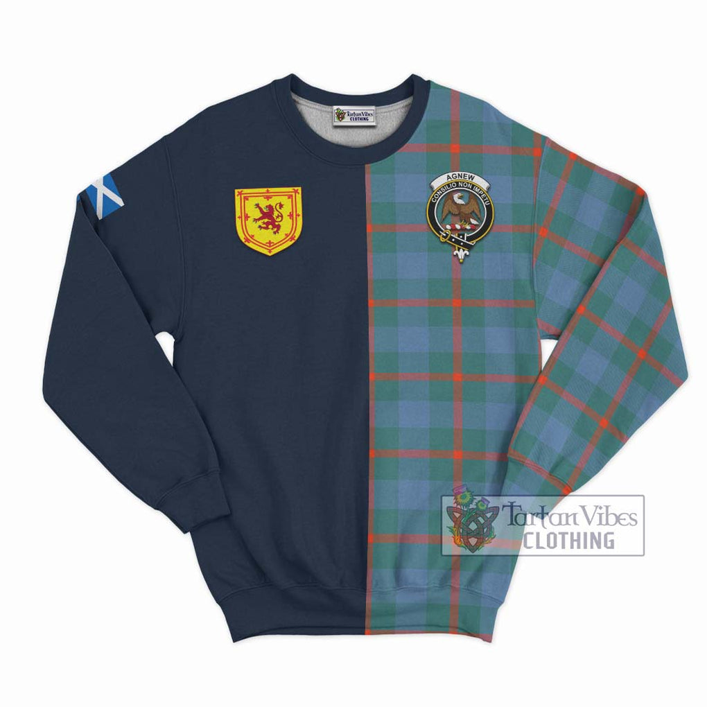 Tartan Vibes Clothing Agnew Ancient Tartan Sweatshirt with Scottish Lion Royal Arm Half Style