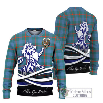 Agnew Ancient Tartan Ugly Sweater with Alba Gu Brath Regal Lion Emblem