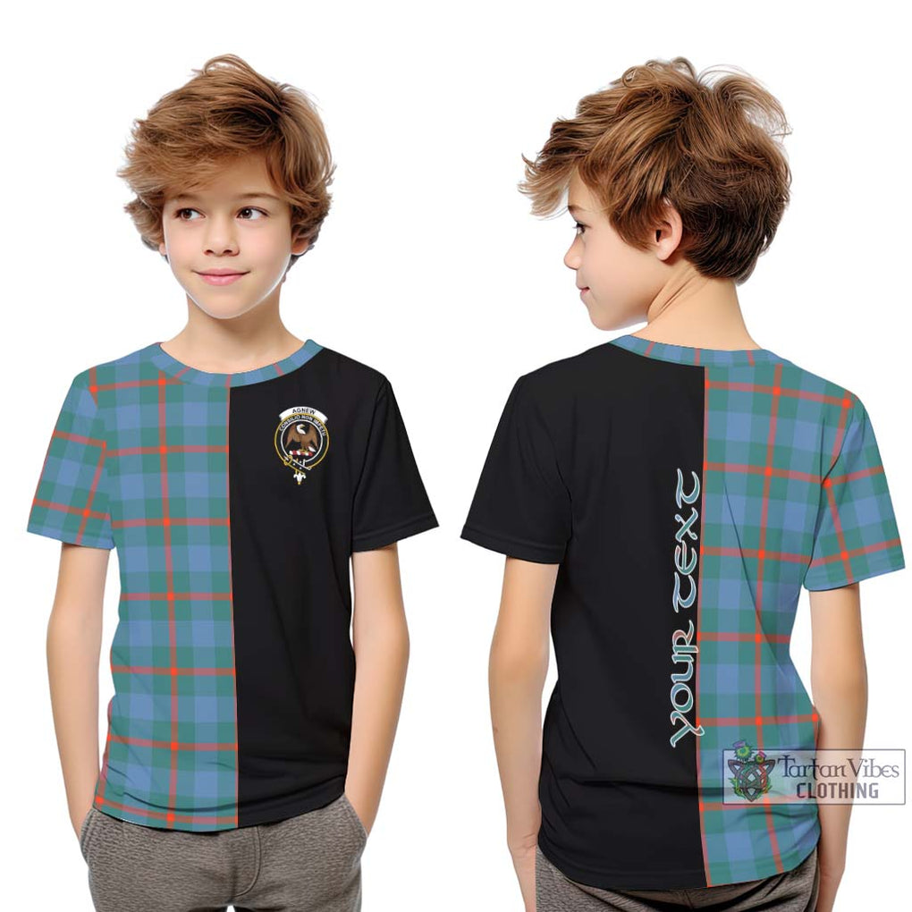 Agnew Ancient Tartan Kid T-Shirt with Family Crest and Half Of Me Style Youth XL Size14 - Tartanvibesclothing Shop