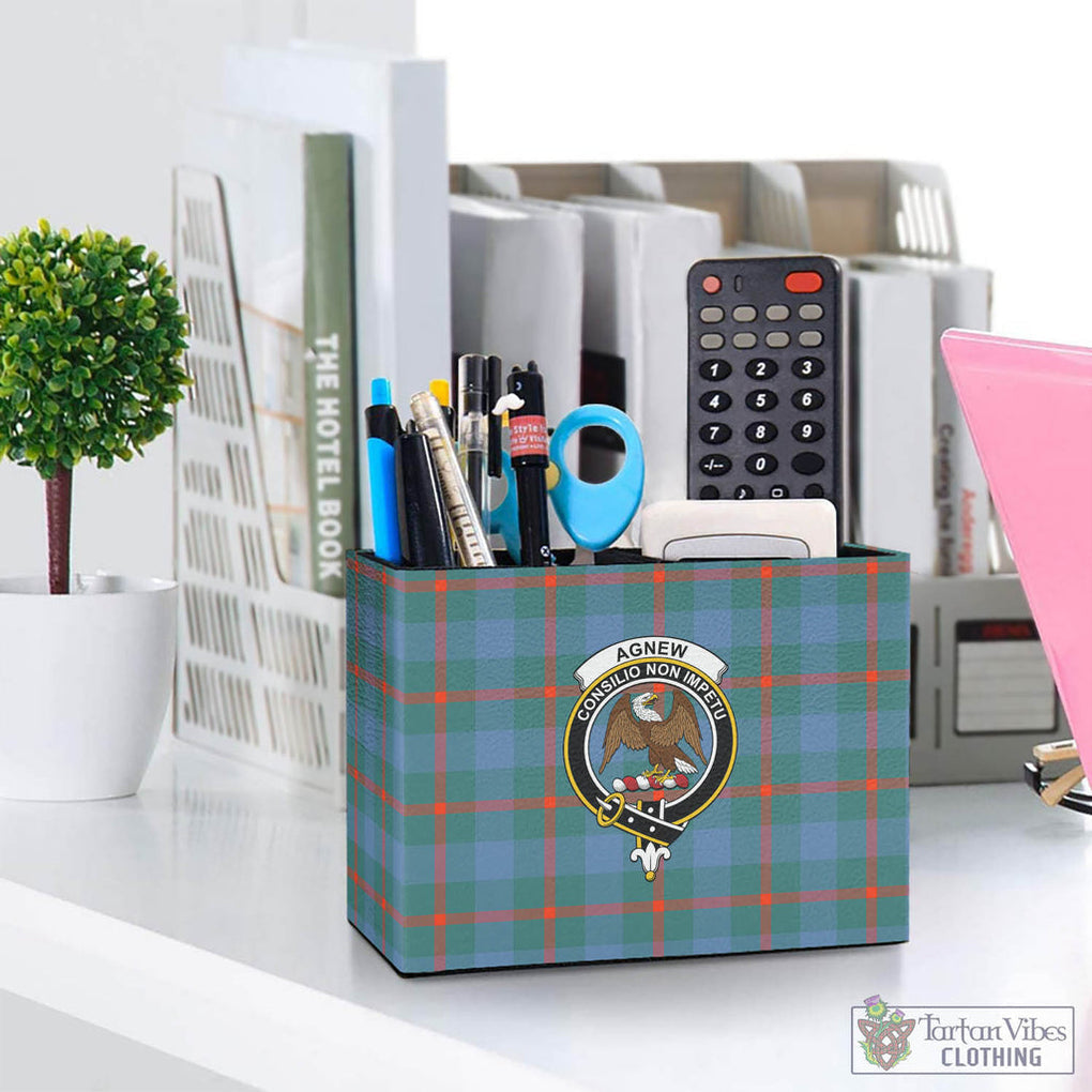 Tartan Vibes Clothing Agnew Ancient Tartan Pen Holder with Family Crest