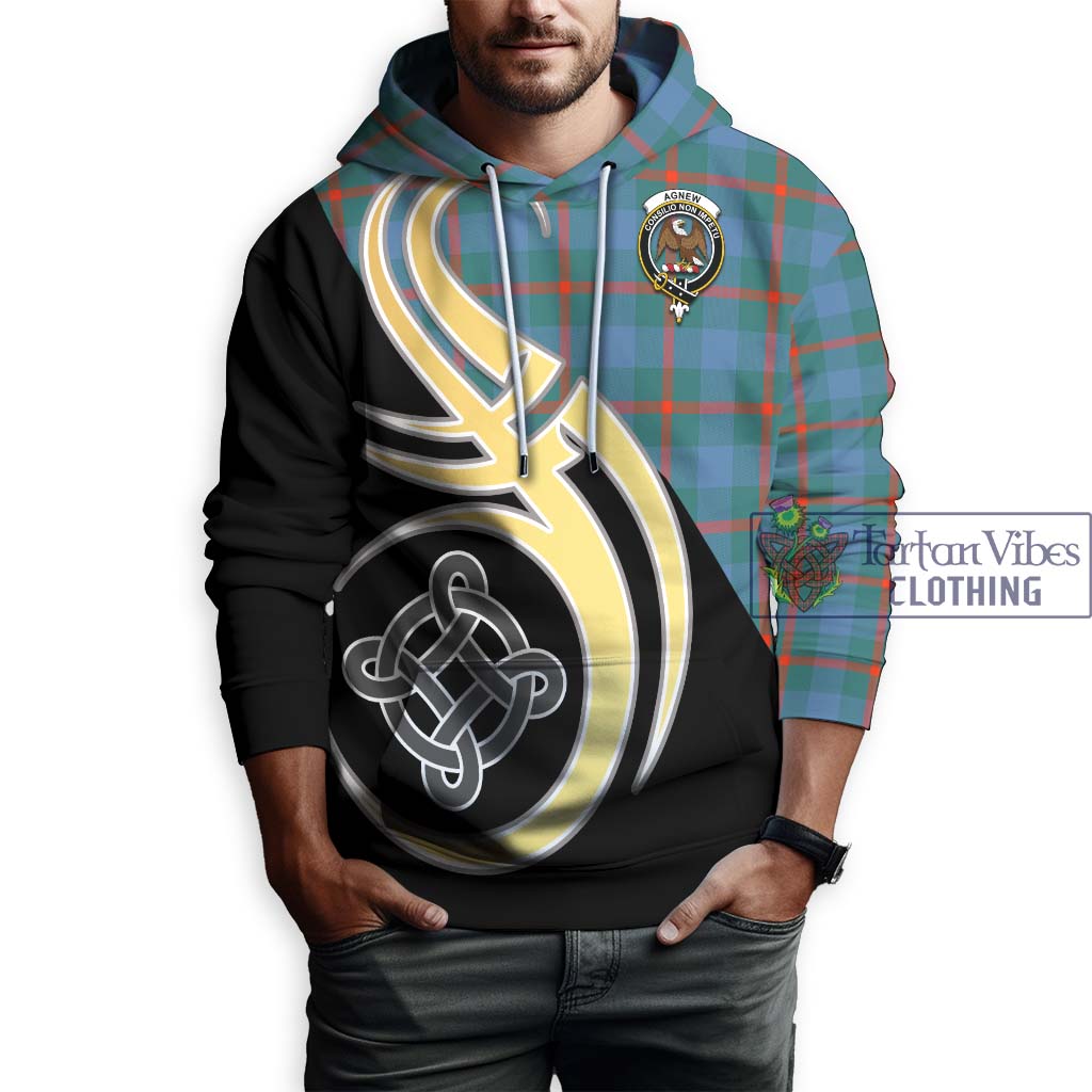 Agnew Ancient Tartan Hoodie with Family Crest and Celtic Symbol Style Zip Hoodie - Tartan Vibes Clothing