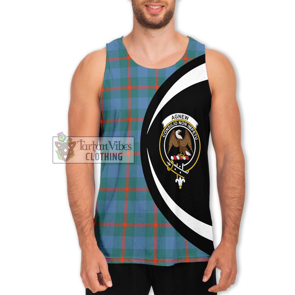 Agnew Ancient Tartan Men's Tank Top with Family Crest Circle Style Men - Tartan Vibes Clothing