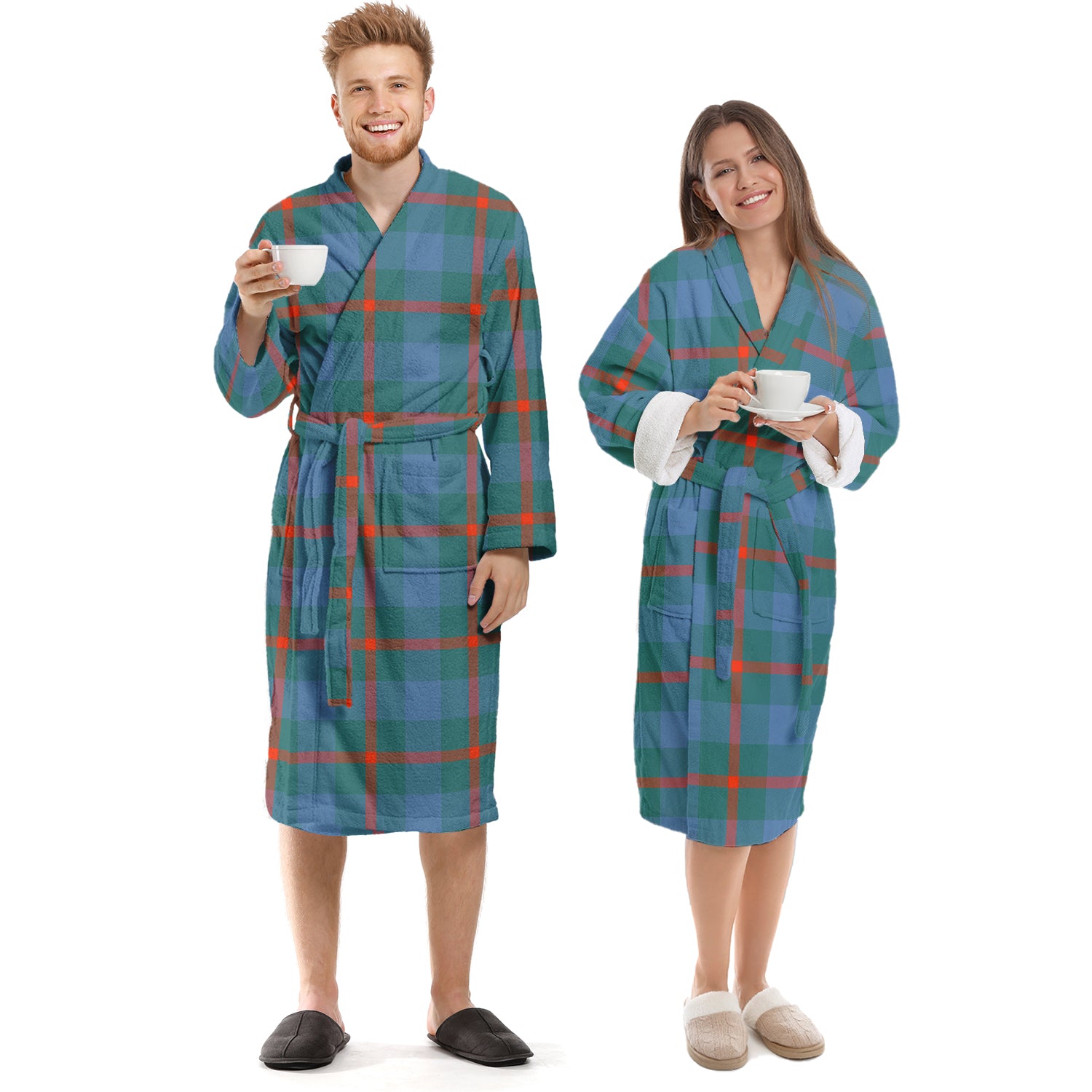 Agnew Ancient Tartan Bathrobe Unisex S - Tartan Vibes Clothing