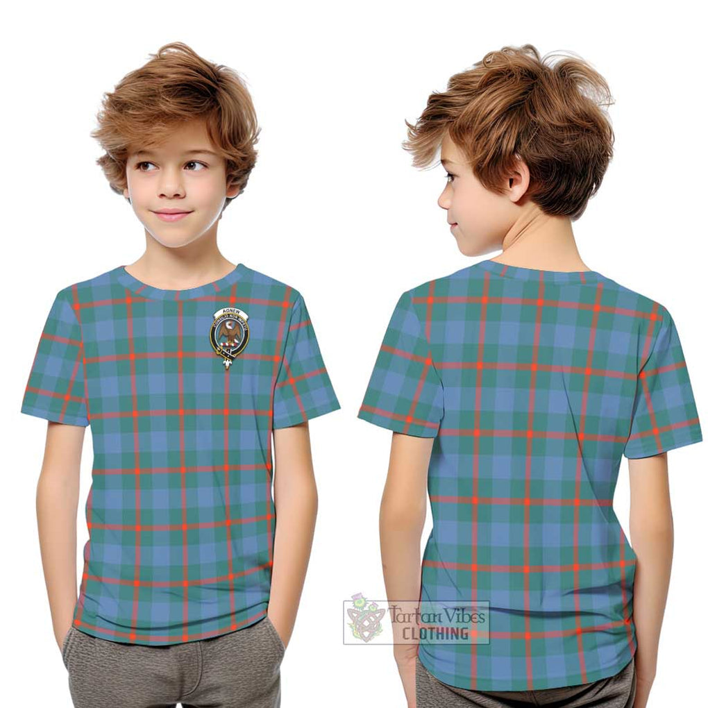 Agnew Ancient Tartan Kid T-Shirt with Family Crest Youth XL Size14 - Tartanvibesclothing Shop