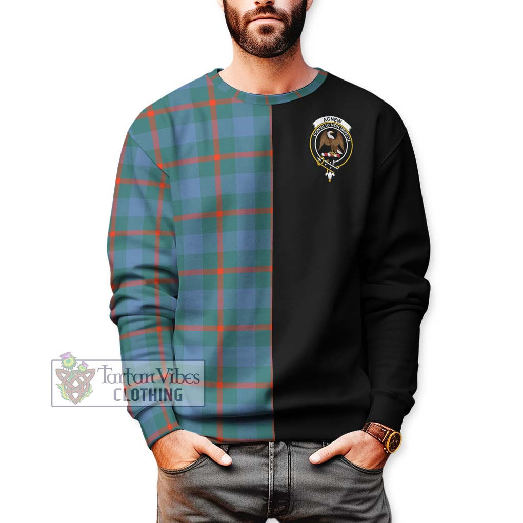 Agnew Ancient Tartan Sweatshirt with Family Crest and Half Of Me Style Unisex - Tartanvibesclothing Shop