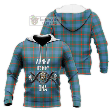 Agnew Ancient Tartan Knitted Hoodie with Family Crest DNA In Me Style