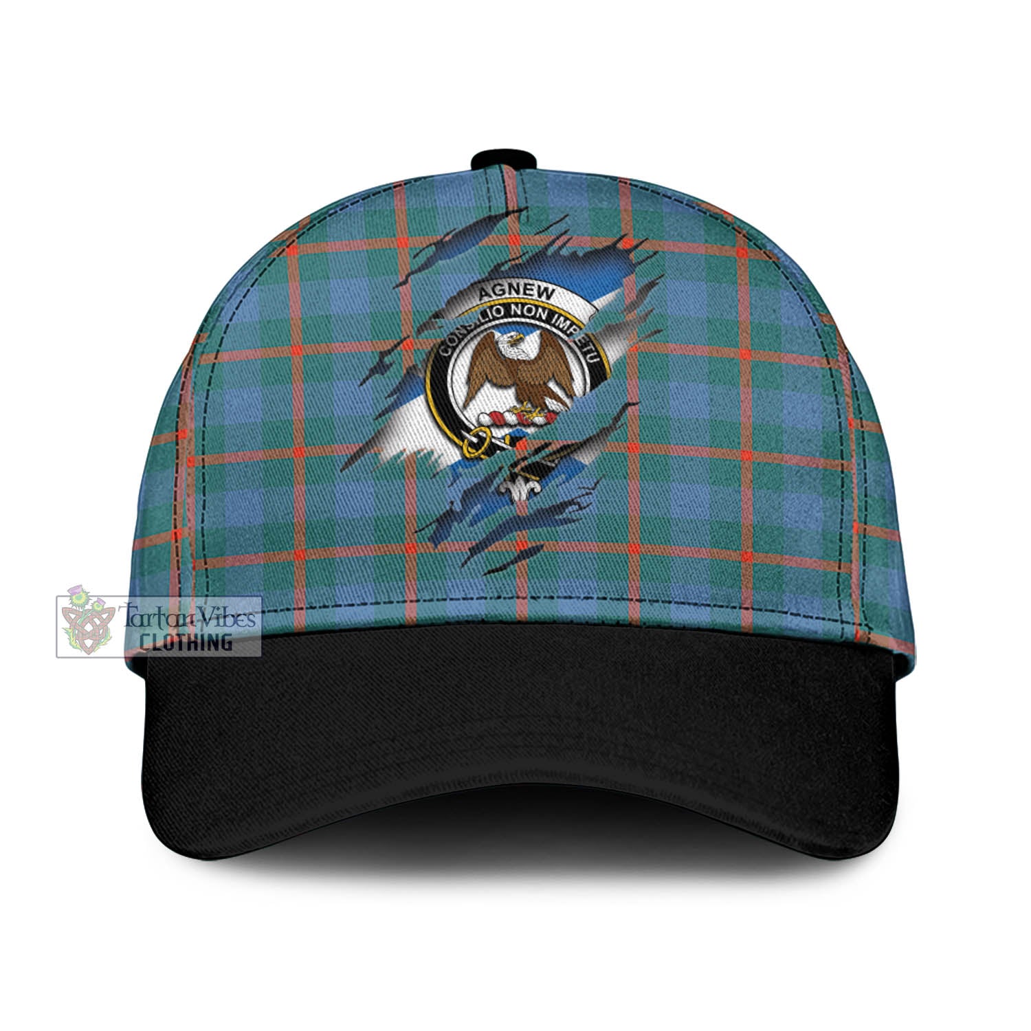 Tartan Vibes Clothing Agnew Ancient Tartan Classic Cap with Family Crest In Me Style