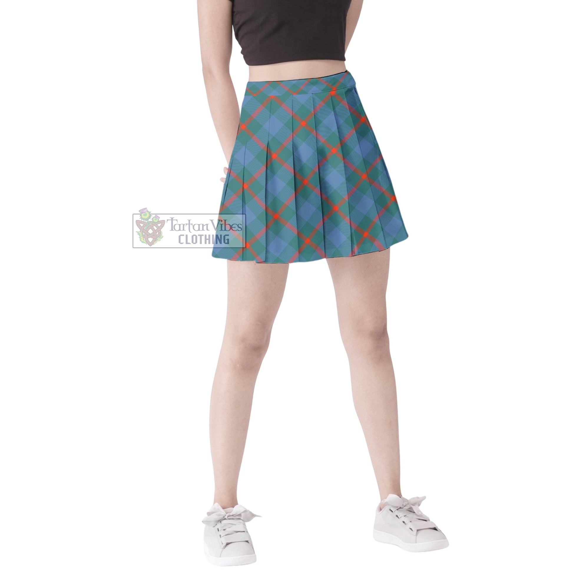 Tartan Vibes Clothing Agnew Ancient Tartan Women's Plated Mini Skirt