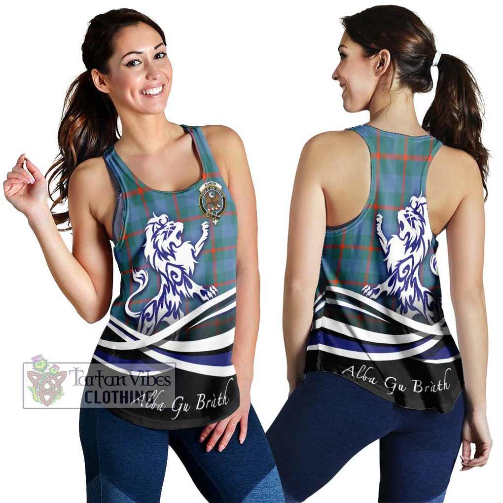 Agnew Ancient Tartan Women's Racerback Tanks with Alba Gu Brath Regal Lion Emblem 4XL - Tartanvibesclothing Shop