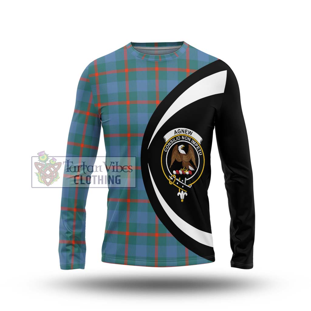 Agnew Ancient Tartan Long Sleeve T-Shirt with Family Crest Circle Style Unisex - Tartan Vibes Clothing