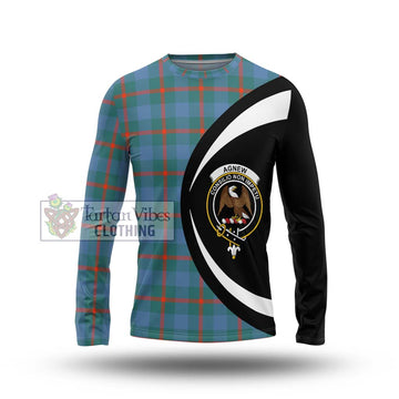 Agnew Ancient Tartan Long Sleeve T-Shirt with Family Crest Circle Style