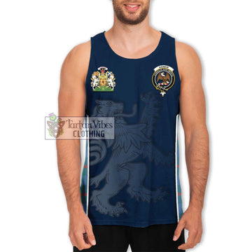 Agnew Ancient Tartan Men's Tank Top with Family Crest and Lion Rampant Vibes Sport Style