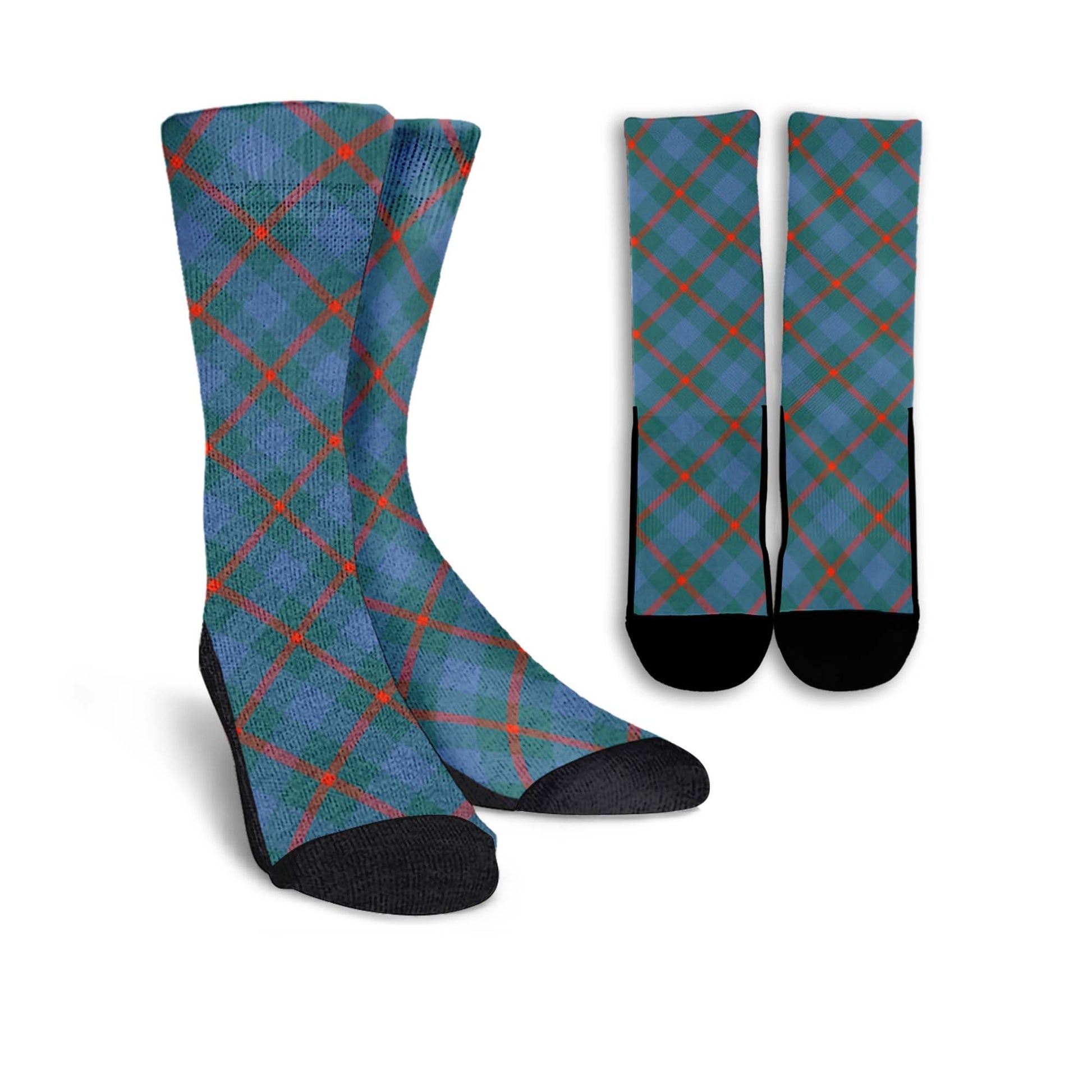 Agnew Ancient Tartan Crew Socks Cross Tartan Style - Tartanvibesclothing