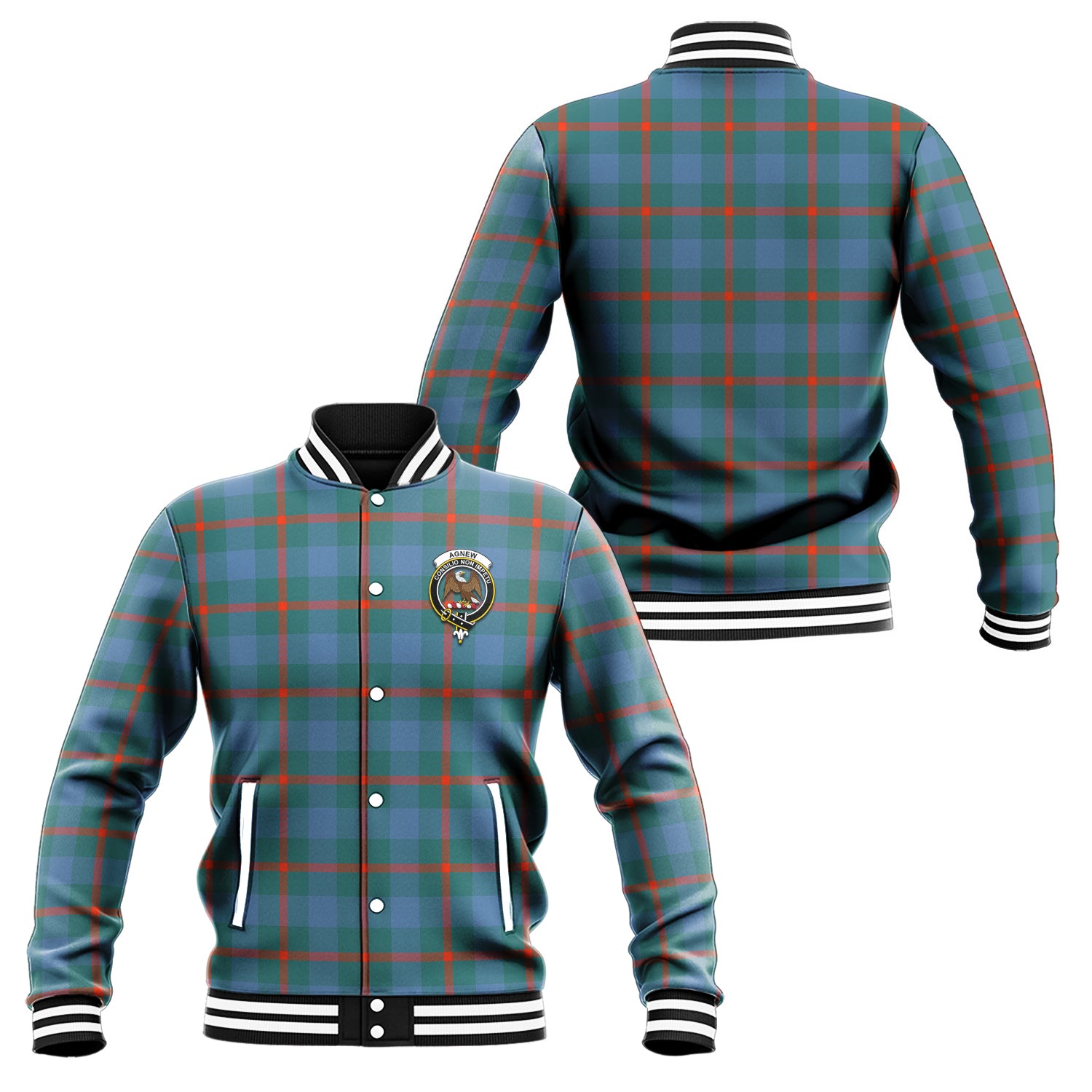 Agnew Ancient Tartan Baseball Jacket with Family Crest Unisex - Tartan Vibes Clothing