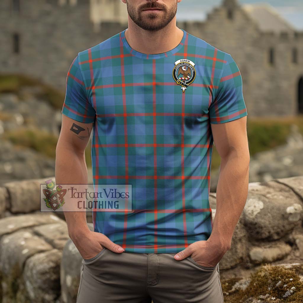 Tartan Vibes Clothing Agnew Ancient Tartan Cotton T-Shirt with Family Crest