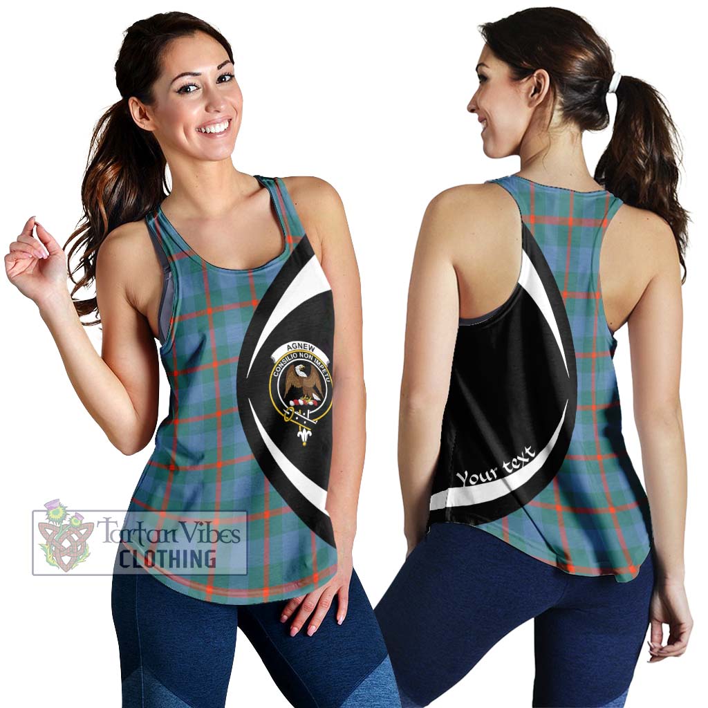 Agnew Ancient Tartan Women's Racerback Tanks with Family Crest Circle Style 4XL - Tartan Vibes Clothing