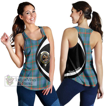 Agnew Ancient Tartan Women's Racerback Tanks with Family Crest Circle Style