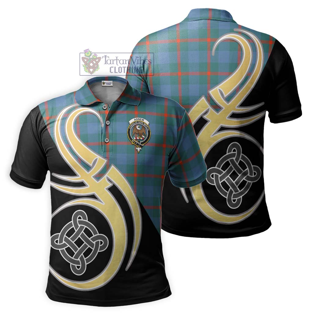 Agnew Ancient Tartan Polo Shirt with Family Crest and Celtic Symbol Style Kid - Tartan Vibes Clothing