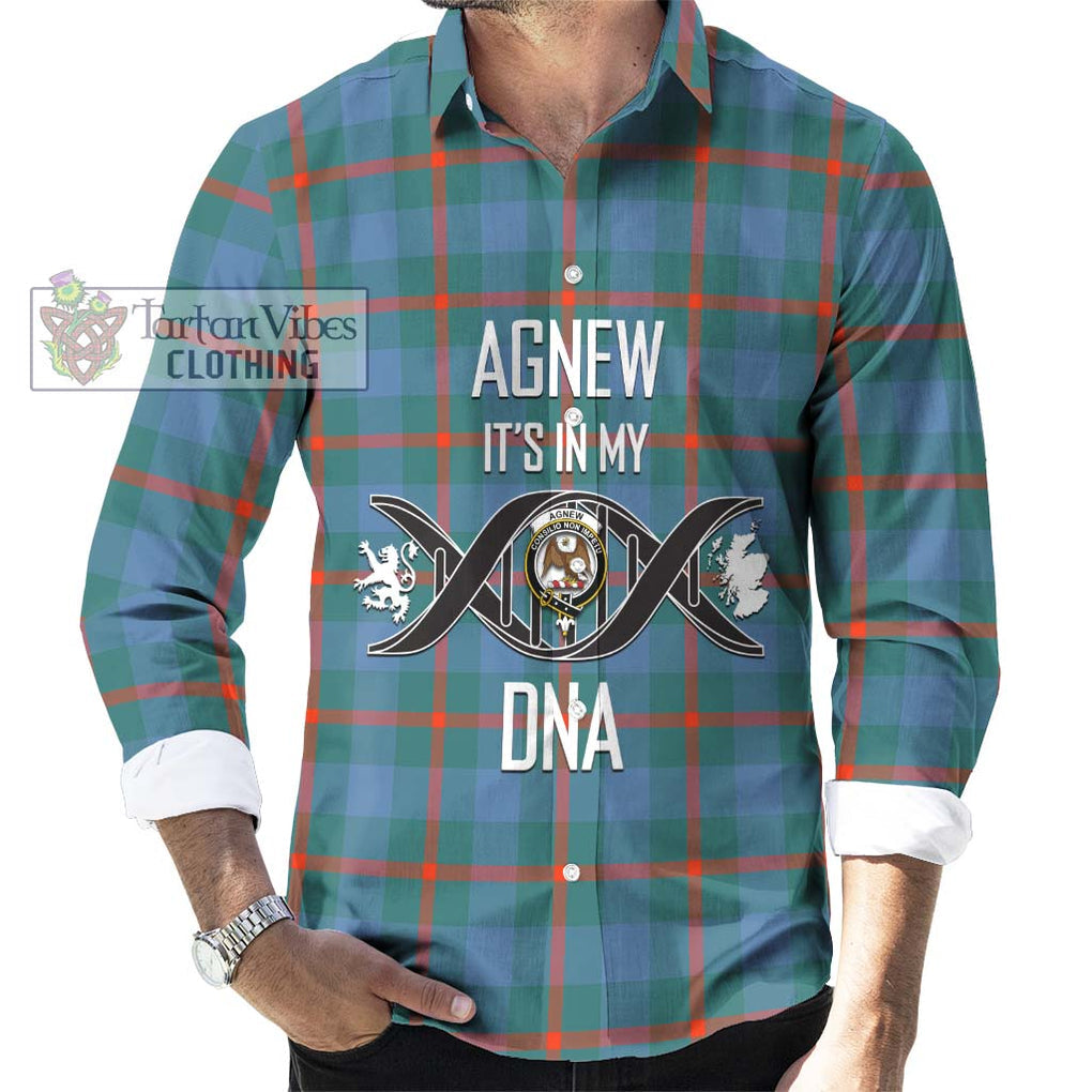 Agnew Ancient Tartan Long Sleeve Button Shirt with Family Crest DNA In Me Style Men's Shirt S - Tartanvibesclothing Shop