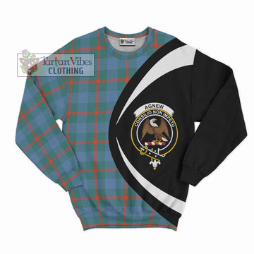 Agnew Ancient Tartan Sweatshirt with Family Crest Circle Style