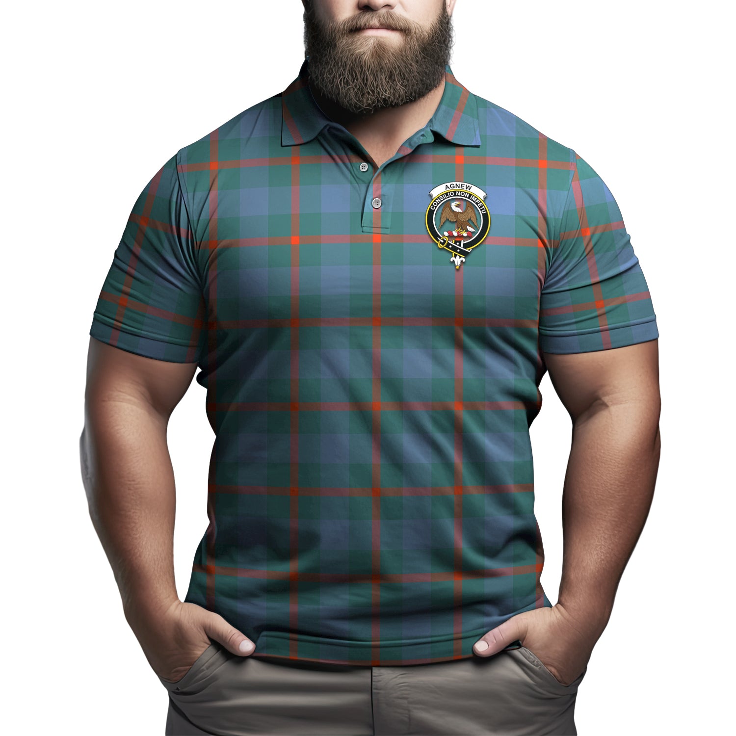 Agnew Ancient Tartan Men's Polo Shirt with Family Crest Kid - Tartan Vibes Clothing