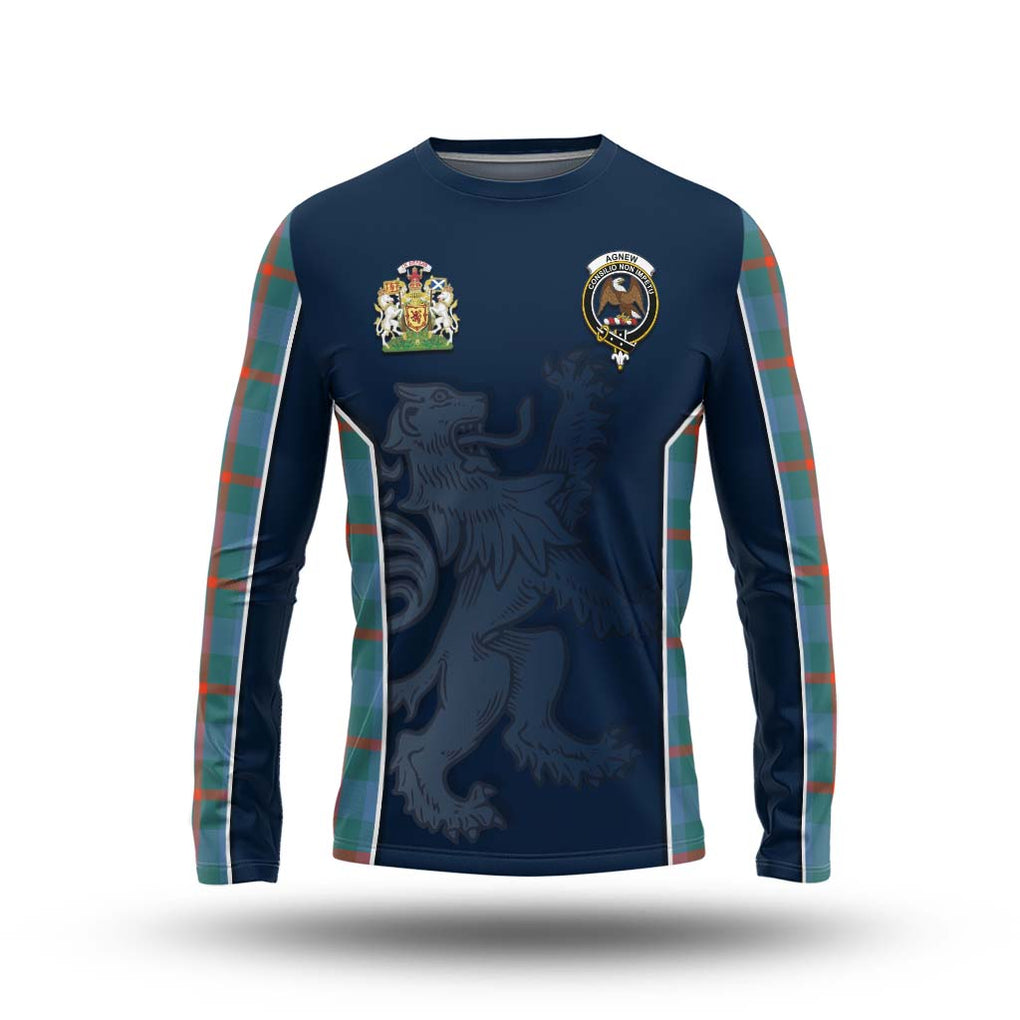 Agnew Ancient Tartan Long Sleeve T-Shirt with Family Crest and Lion Rampant Vibes Sport Style Unisex - Tartan Vibes Clothing