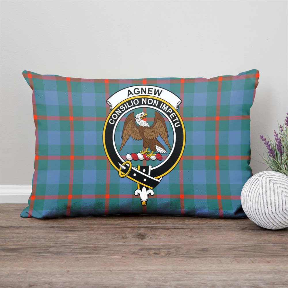 Agnew Ancient Tartan Pillow Cover with Family Crest Rectangle Pillow Cover - Tartanvibesclothing