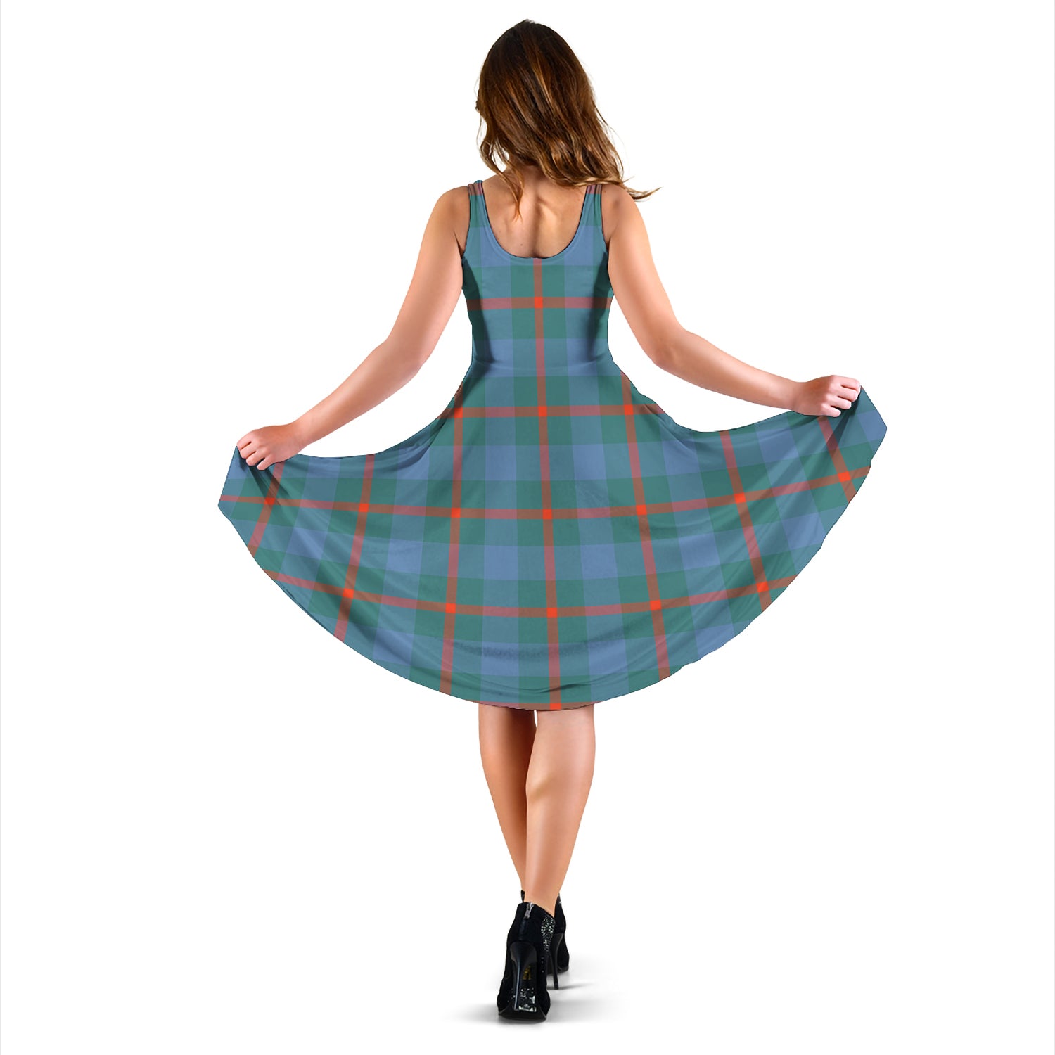 Agnew Ancient Tartan Sleeveless Midi Womens Dress - Tartanvibesclothing