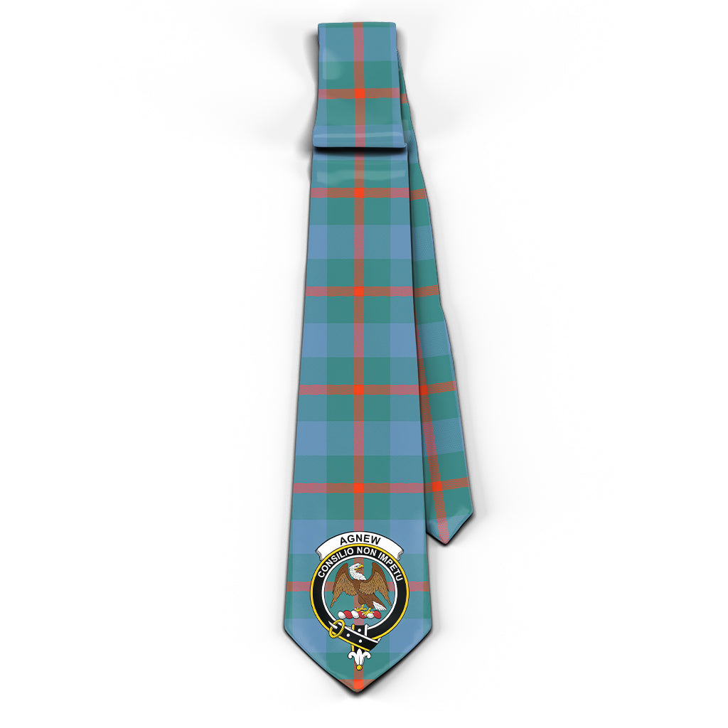 Agnew Ancient Tartan Classic Necktie with Family Crest - Tartan Vibes Clothing