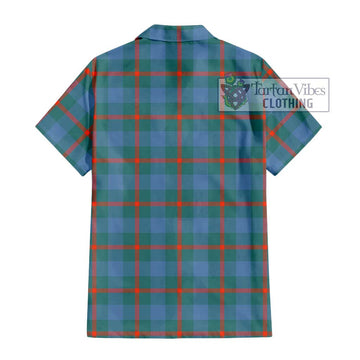 Agnew Ancient Tartan Short Sleeve Button Shirt with Family Crest DNA In Me Style