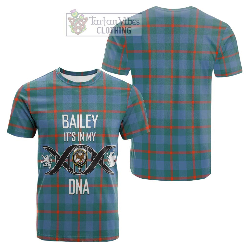 Tartan Vibes Clothing Agnew Ancient Tartan Cotton T-shirt with Family Crest DNA In Me Style