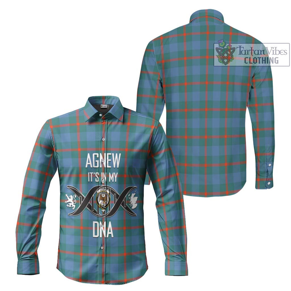 Agnew Ancient Tartan Long Sleeve Button Shirt with Family Crest DNA In Me Style Men's Shirt - Tartanvibesclothing Shop