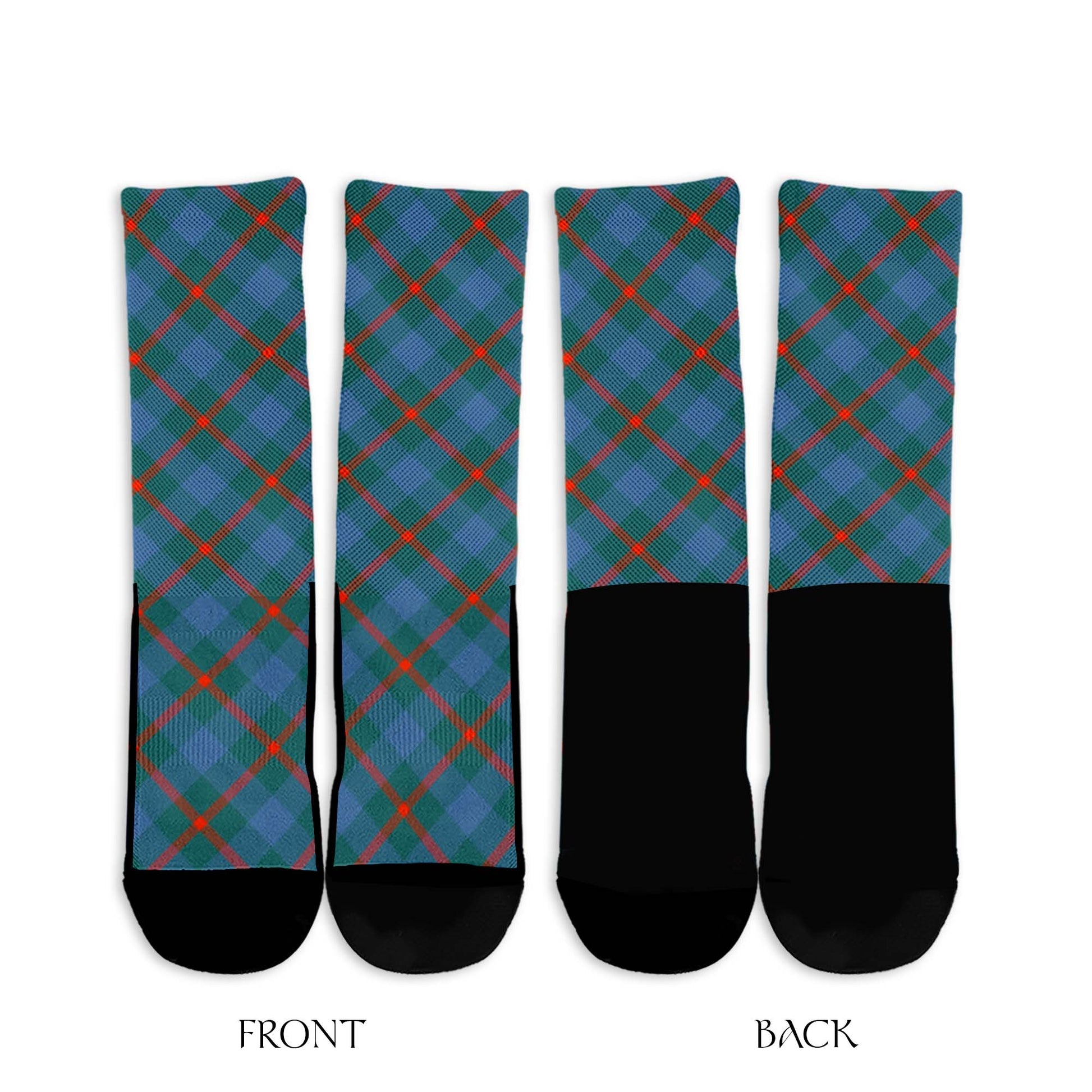 Agnew Ancient Tartan Crew Socks Cross Tartan Style - Tartanvibesclothing